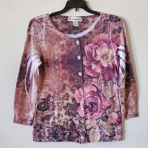 Seventh Avenue - 2PCS Cute Cardigan + Top